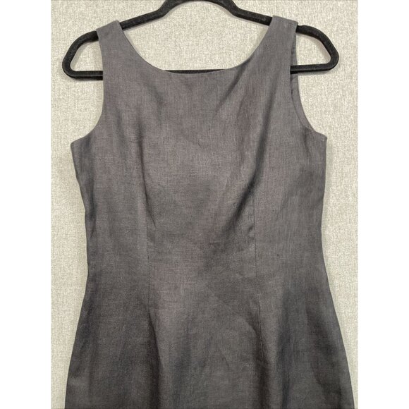 Steven Stockman Women’s 100% Linen Dress Size 4 Black Back Bow - Picture 4 of 11